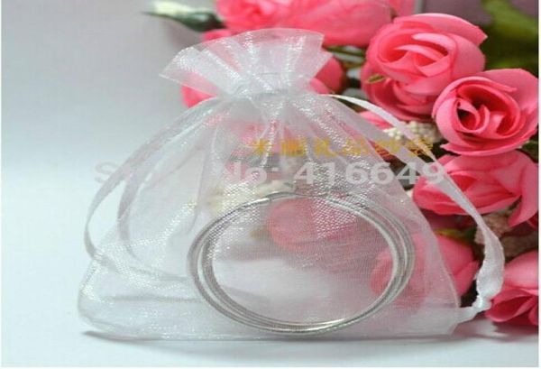 

whole whole white drawable organza jewelry packaging wedding gift bagsamppouches bags 100pcslot 7x9cm5479942, Black;white
