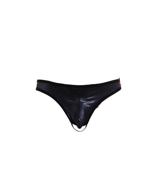 

spandex men thongs g string jockstrap gay underwear black faux leather open butt unedrpants crotchless sissy panties thongs2952157, Black;brown