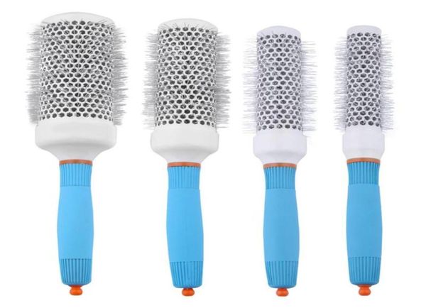 

4 sizes hair brush professional hair salon styling comb ceramic round hairdressing barrel curler brushes care tools3850975, Silver