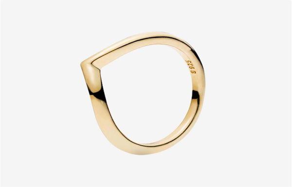

yellow gold plated men rings rose gold plated jewelry for 925 sterling silver polished wishbone ring with original box for176v2602747, Slivery;golden