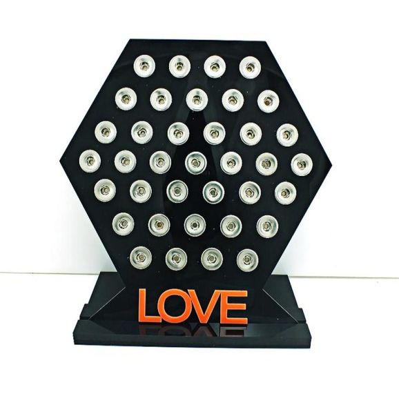 

new arrival 18mm snap button display stands fashion black acrylic interchangeable snap jewelry quadrilateral display board8525275