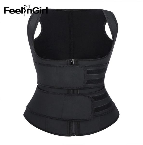 

feelingirl plus size 100latex women shaper adjustable waist trainer belt underwear slimming tummy control shapewear y2007105075596, Black;white