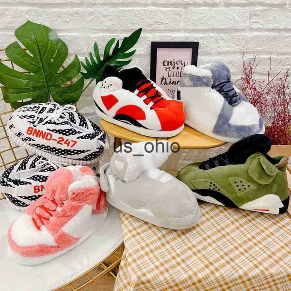 

slippers us 10 sneakers men house floor cotton shoes woman winter warm plush slipper women cute home slippers eu 3545 us 5105 j230712, Black