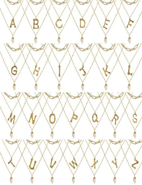 

26 english letter multistorey necklace natural pearl joker necklace woman gift8587570, Silver