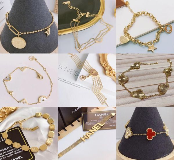 

new fashionable female women bracelets bangle bracelet wristband cuff chain 18k gold plated stainless steel womens lovers gift wed6937483, Black