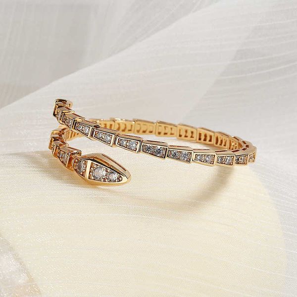 

live streaming light luxury snake bone festival high elastic for women champagne color trendy temperament personalized opening bracelet, Golden;silver