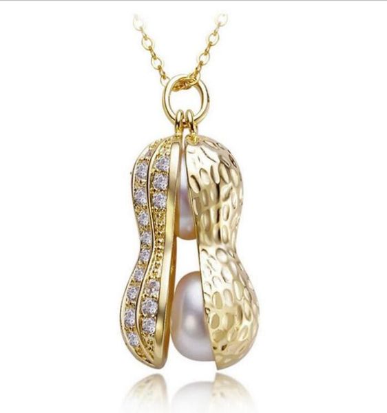 

new pearl peanut necklace diamond highend peanut pendant whole gsfn460 with chain mix order pendant necklaces9874669, Silver