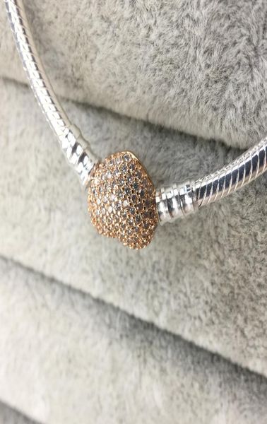 

wholesale 925 sterling silver bracelets with box 3mm chain fit 796338charm bead bangle bracelet diy jewelry gift for men women1395766, Golden;silver