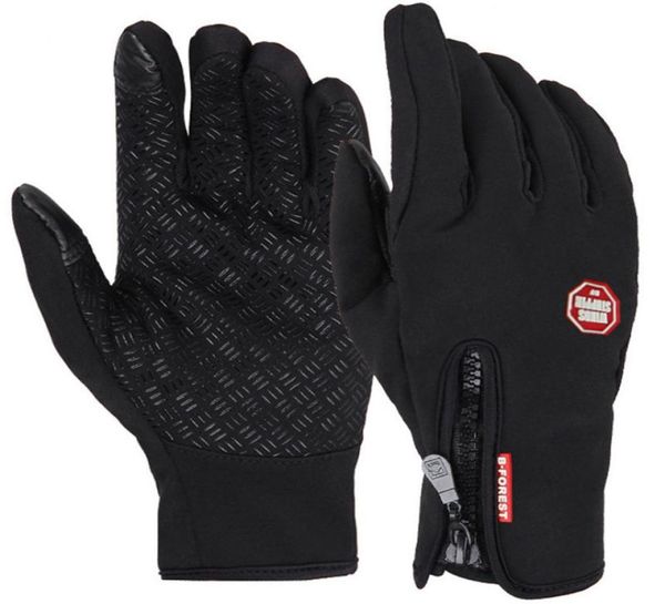 

touchscreen winter thermal warm cycling bicycle bike ski outdoor camping hiking motorcycle gloves sports full finger c190105483268, Black