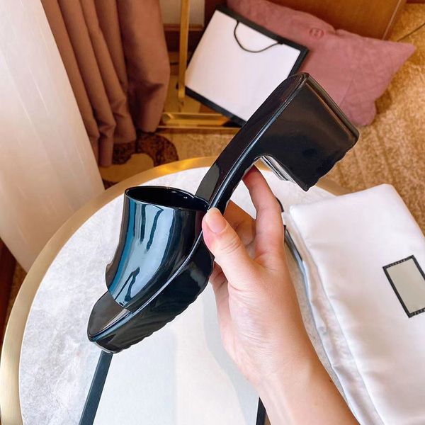 

fashion designer women shoes heels sandals fashion beach thick bottom dress shoe alphabet lady sandal leather high heel lides by 1978 w301 0, Black