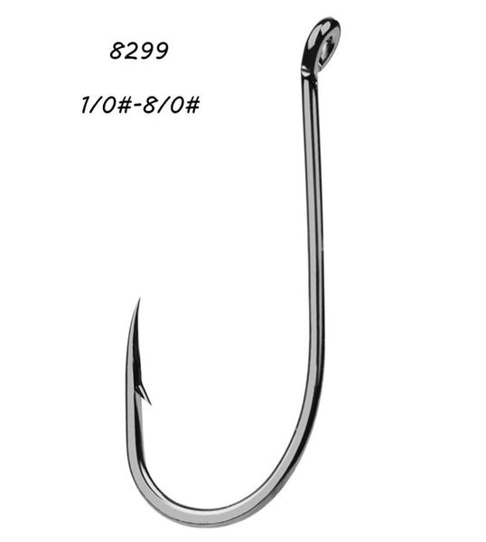 

200pcs/lot 8 models 1/0#-8/0# 8299 ocs hook high carbon steel barbed fishing hooks fishhooks asian carp pesca tackle k5033912618