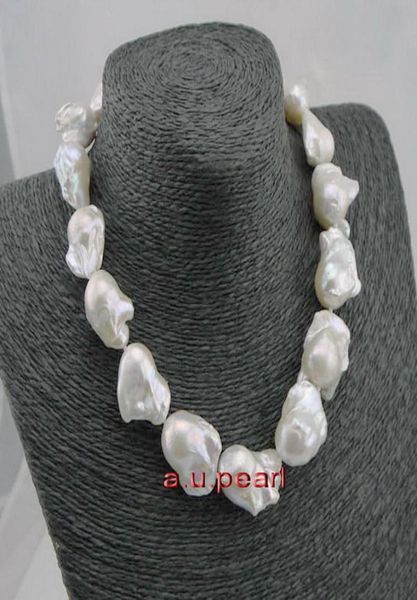 

fine pearls jewelry luster real 18quot30mm natural south sea baroque white pearl necklace1610882, Silver