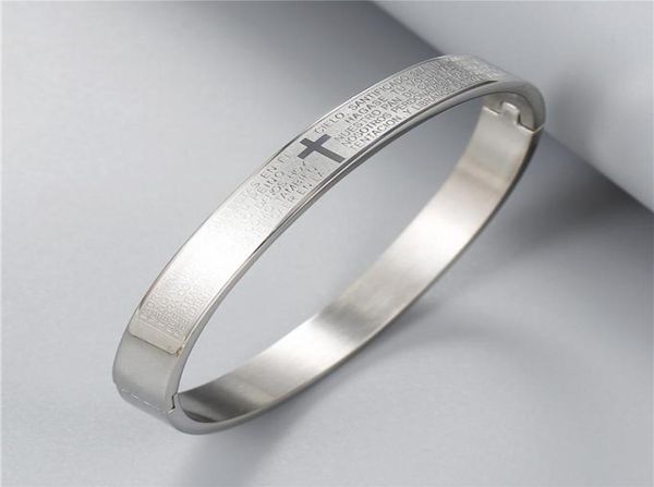 

popular believing bible bangle stainless steel bracelets christian gift jewelry9791922, Black