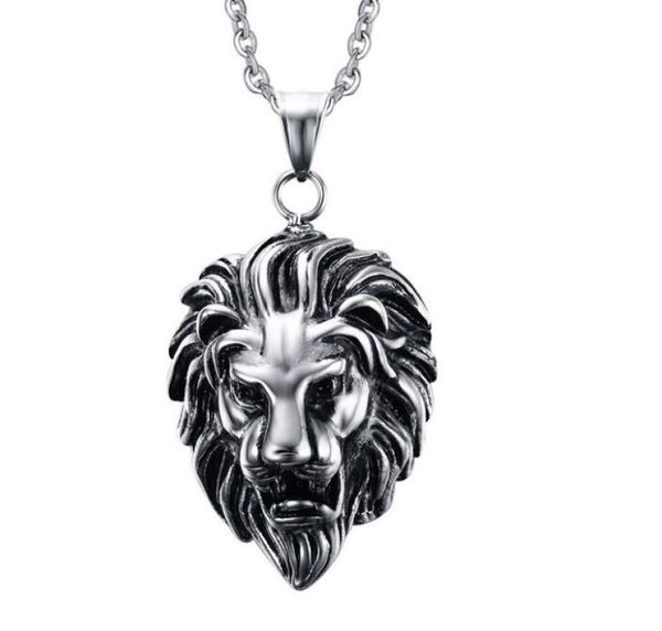 

316l stainless steel lion head pendant necklace chain 19 78524062, Silver