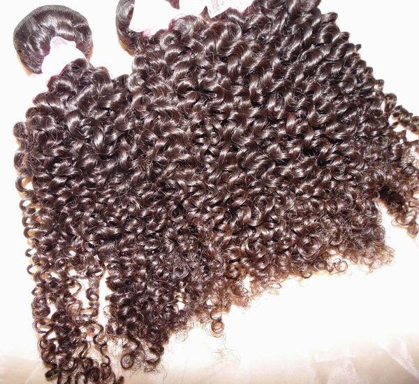 

sweet star single donor mongolian kinky curly raw human hair 3pcs/lot soft bouncy weave popular style, Black