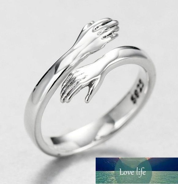 

sterling silver love hug couple ring retro fashion rings letter finger ring adjustable size jewelry gift3736411
