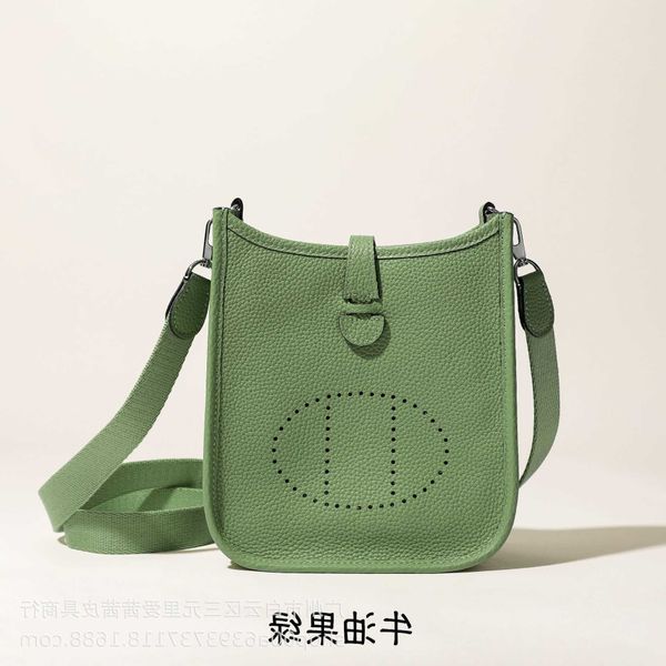 

designer hemrres bag evelynn genuine new leather evelyns mini crossbody bag layer togo calf leather lychee pattern bucket women's 2 osz