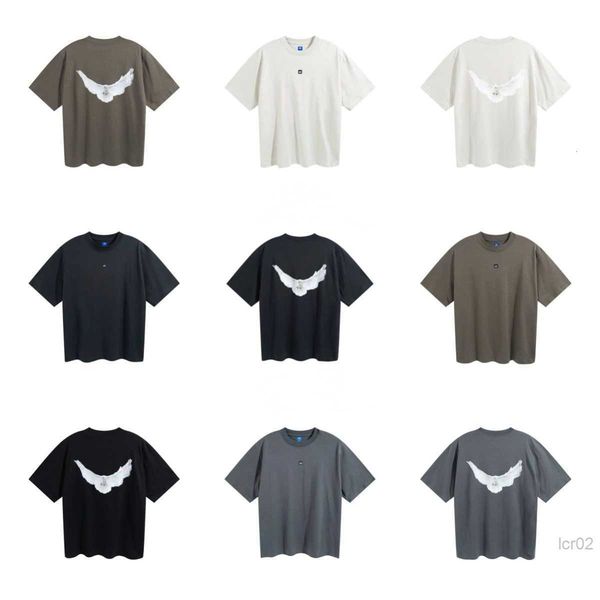 

men's t-shirts designer fashion kanyes classic wests t shirt three party joint peace dove printed washing water short sleeves high stre, White;black