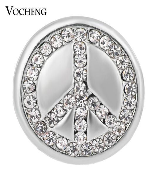 

vocheng noosa ginger snaps studded bling crystal peace sign 18mm button jewelry vn13385706535