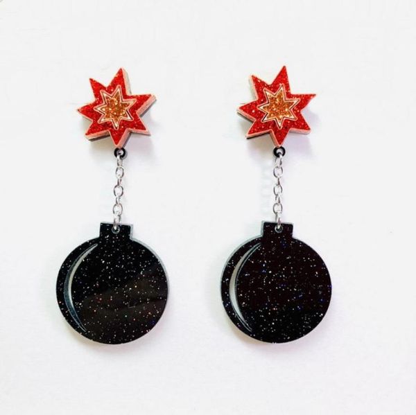 

bomb dangle earrings for women new style glittery acrylic jewelry1496569, Silver