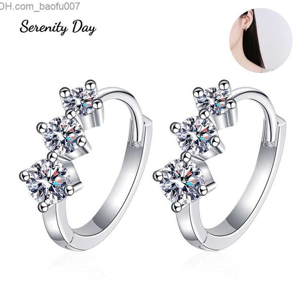 

charm serenity day s925 sterling silver mosonite women's earrings light luxury niche studs d-color vvs1 diamond exquisite jewelry gift, Golden