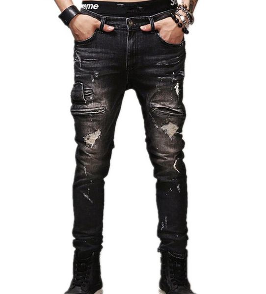 

whole jeans male new fashion robins hole jeans pants men fashion039s jeans men trousers straight pants designer high quali9782133, Blue