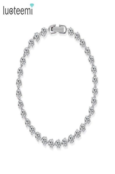 

luoteemi brand new jewelry 3prongs clear czstone bracelets bangles luxury romantic women wedding bracelet jewelry accessories2976107, Golden;silver