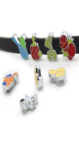 

10pcslot whole and retail 8mm mix style slide charms fit diy wristband bracelet commission lssc4294443368612, Black