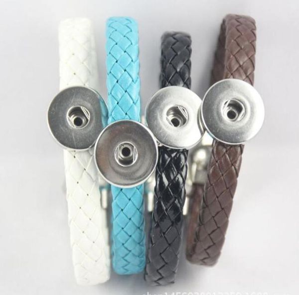

2018 s pu magnet interchangeable 18mm women039s vintage diy snap charm button cuff bracelets noosa style bracelets 15pcslot3490668, Golden;silver
