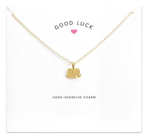 

elephant chocker colar necklaces gold silver with card pendant necklace for fashion women jewelry good luck6517333