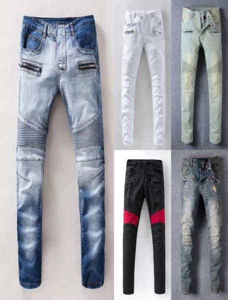 

whole2016 new arrival fashion brand men39s jeans cool men biker jeans plus size ripped male jeans skynny fit4763097, Blue