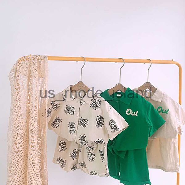 

clothing sets clothing sets milancel kids suit cotton and solid shorts cute print girls boys 2pcs 230406 x0712, White