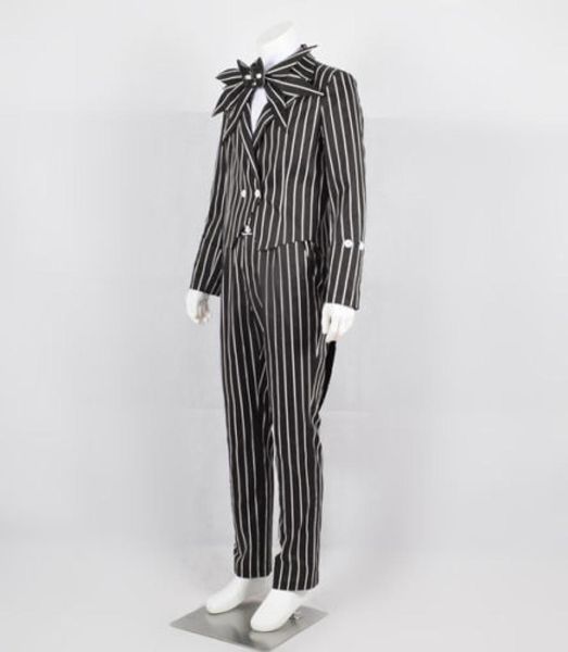

the nightmare before christmas cosplay jack skellington stripe costume cool4303090, Black