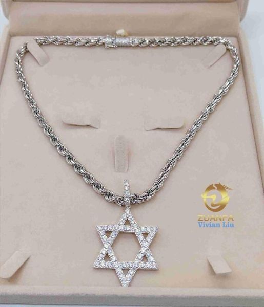 

vvs moissanite clasp sterling silver 925 rope chain012345206501