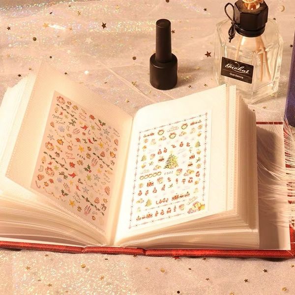 

stickers decals 100 slots nail sticker tag water decal collecting albums storage holder art display showing book container 230712, Black