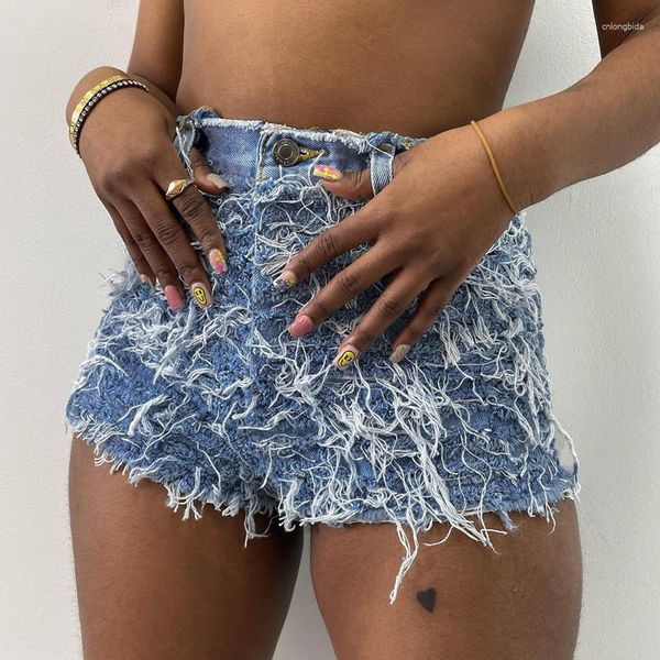 

women's shorts fashion women tassel denim high waisted fringe mini bodycon party punk lady ripped harajuku cosplay summer, White;black