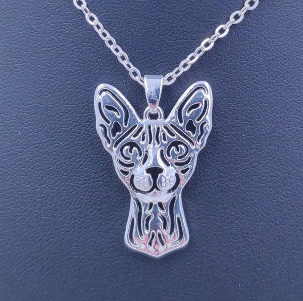 

2019 cute sphynx cat pendant necklace gold silver plated jewelry gift for women male female girls ladies punk christmas nt0011361591