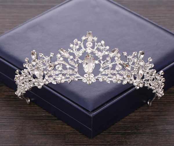 

baroque silver crystal tiara crown rhinestone wedding hair accessories bridal crown diadem hair ornaments prom wedding headpiece4442682, Golden;white
