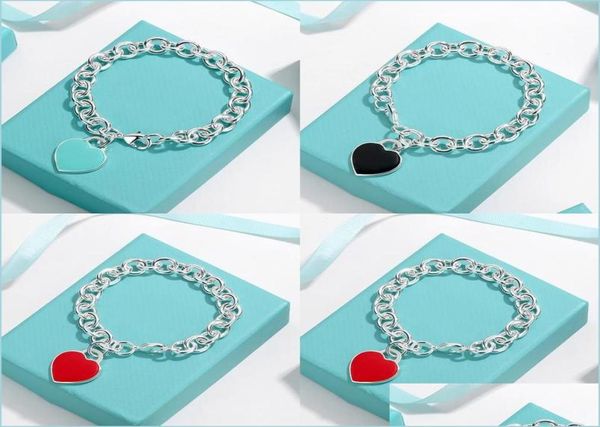 

charm bracelets charm bracelets heart design fine jewelry for women red blue black pink bracelet pseiras famous drop delivery 20224868830, Golden;silver