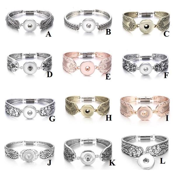 

12 styles noosa snap bracelet jewelry magnetic ginger snap buttons chunk charm bangle fit diy 18mm snaps bracelet9323193, Golden;silver