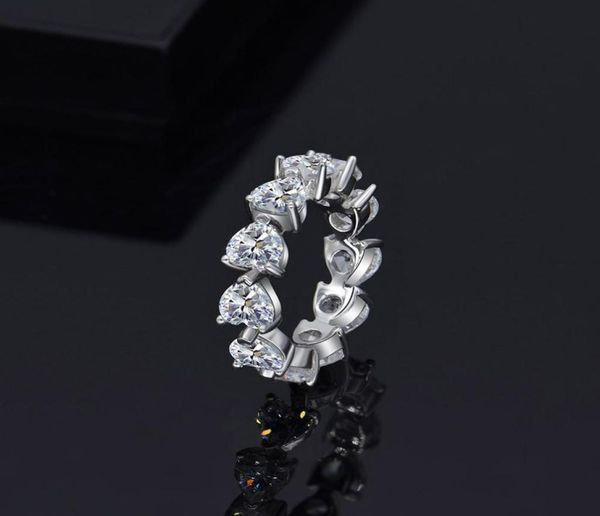 

designs 925 silver gold plated woman eternity heart shape ring diamond rings4746327