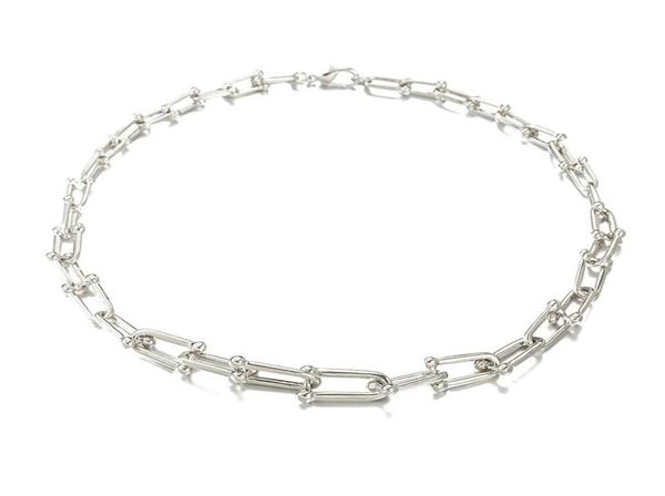 

hoop huggie gold silver color graduated link choker necklace for women girls hip hop fashion jewelry5687366, Golden;silver