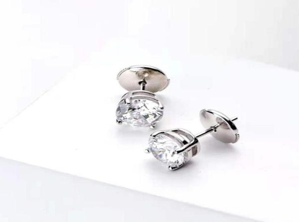 

hbp four claw single drill earrings female round pure silver gold plating simple one carat diamond light luxury temperame45217895344711, Golden