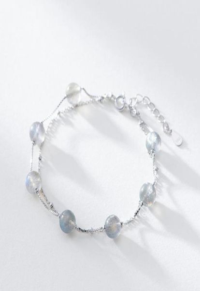 

sterling silver bracelet natural moonstone double personality silverware bracelet the new sell fashion4709436, Golden;silver