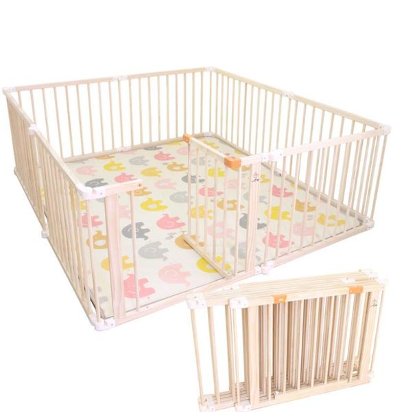 

foldable baby playfence indoor outdoor game fence solid wood children039s playpen baby toddler playhouse play yards safety7669581