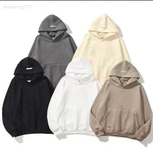 

mens womens designer essentail hoodies sweatershirts streetwear pullover sweatshirts clothing loose hooded jumper oversized suits size s-xl, Black