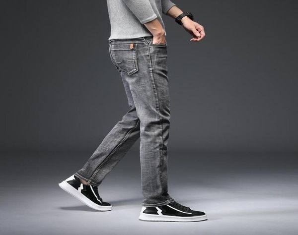 

men039s jeans 2021 trousers male simple style cotton casual straight denim pants men streetwear vintage slim fit u3519275, Blue