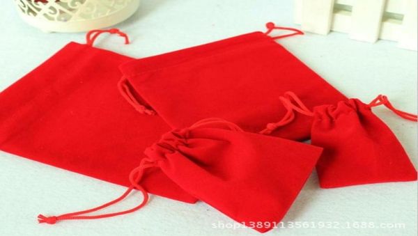 

mix color 10x12cm red velvet pouch wedding gift bag drawstring jewelry packaging christmas gift pouch 100pcslot3821428, Black;white