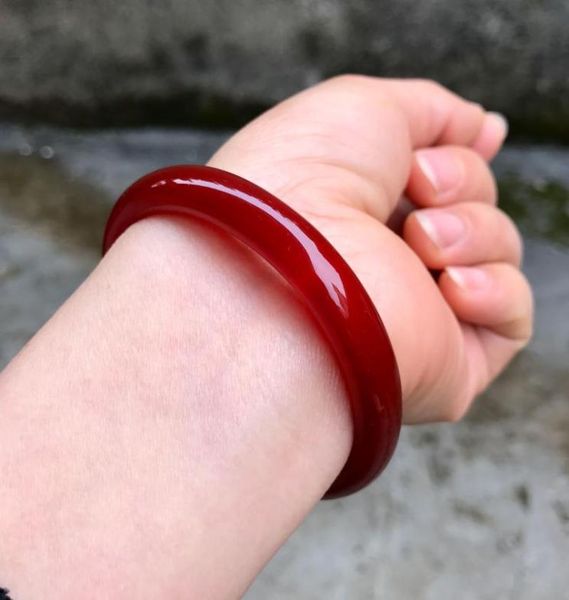 

natural brazil red agate bangle small strip pure exquisite color pattern chalcedony4759173, Black