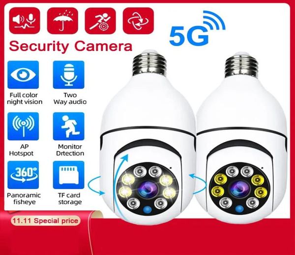 

wifi 360 panoramic bulb camera 1080p surveillance camera wireless home security cameras night vision two way audio smart motion de8961206